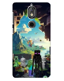 Чехол для Nokia 7 с картинкой «Эндермен в лесу»