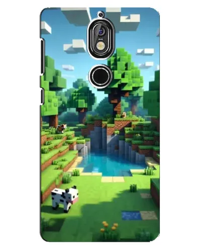 Чехол для Nokia 7 с картинкой «Minecraft летний день»