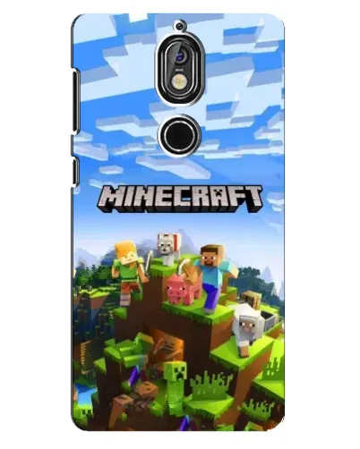 Чехол для Nokia 7 с картинкой «Minecraft классический мир»