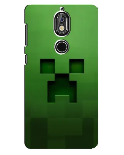 Чехол для Nokia 7 с картинкой «Крипер микро-дизайн»