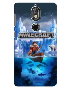 Чехол для Nokia 7 с картинкой «Minecraft ледяной мир»