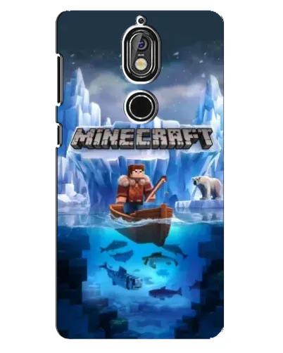 Чехол для Nokia 7 с картинкой «Minecraft ледяной мир»