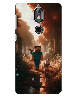 Чехол для Nokia 7 с картинкой «Стив в лесу»