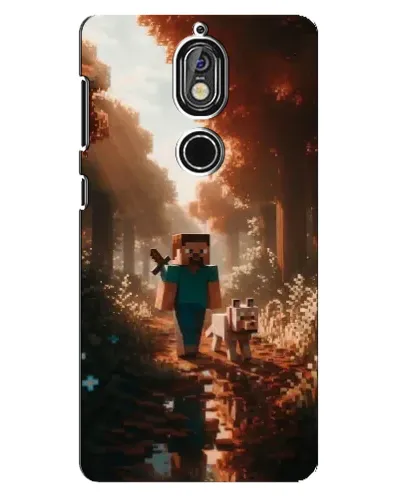 Чехол для Nokia 7 с картинкой «Стив в лесу»