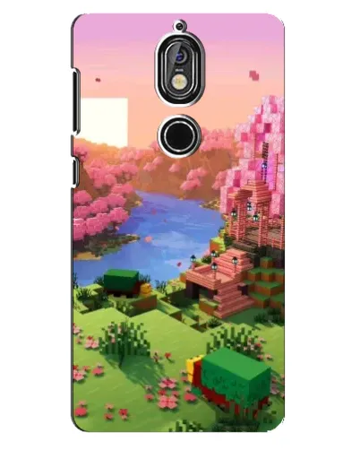 Чехол для Nokia 7 с картинкой «Розовое дерево Minecraft»