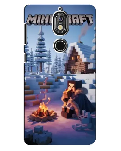 Чехол для Nokia 7 с картинкой «Зимний Minecraft»