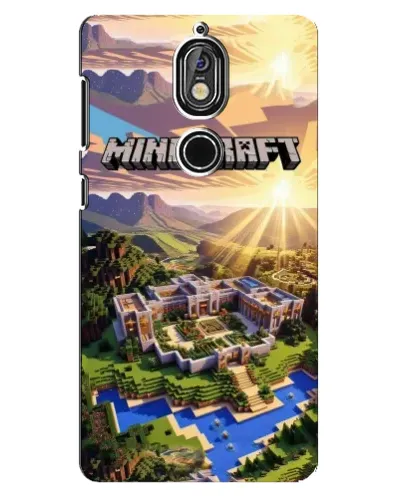 Чехол для Nokia 7 с картинкой «Minecraft панорама»