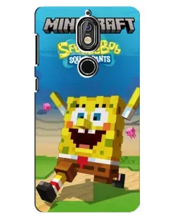 Чехол для Nokia 7 с картинкой «Губка Боб Minecraft»