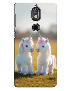 Чохол для Nokia 7 з картинкою «Пара єдинорогів»