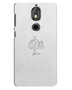 Чехол для Nokia 7 с картинкой «Иоанна 3:16 Крест»