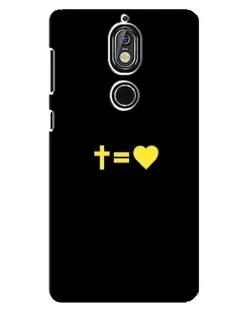 Чехол для Nokia 7 с картинкой «Сердце и Крест»