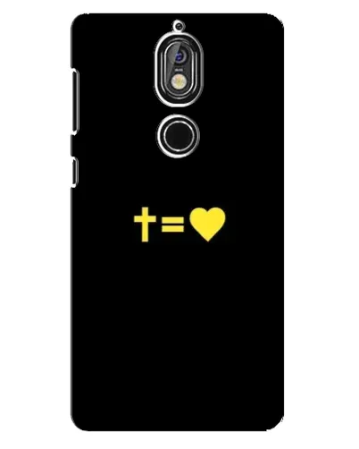 Чехол для Nokia 7 с картинкой «Сердце и Крест»