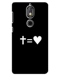 Чехол для Nokia 7 с картинкой «Крест и Сердце»