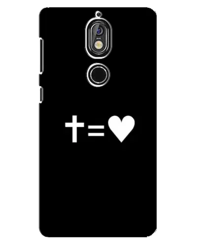 Чехол для Nokia 7 с картинкой «Крест и Сердце»