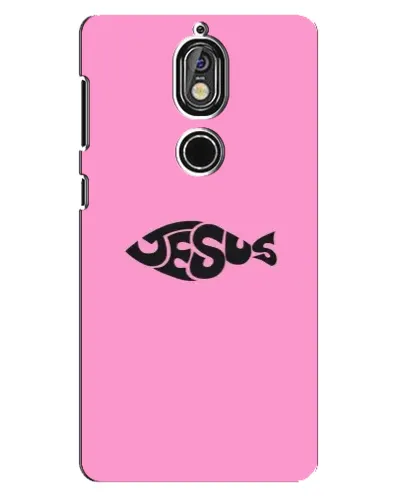 Чехол для Nokia 7 с картинкой «Розовый символ  Jesus»