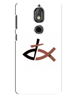 Чехол для Nokia 7 с картинкой «Рыба и крест»