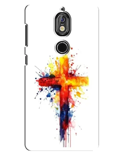 Чехол для Nokia 7 с картинкой «Акварельный крест»