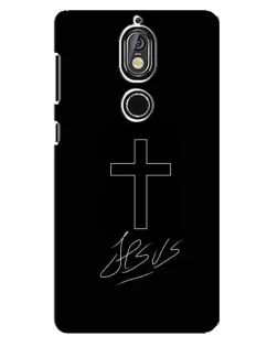 Чехол для Nokia 7 с картинкой «Графический крест Jesus»