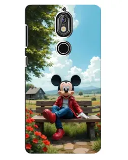 Чехол для Nokia 7 с картинкой «Микки на скамейке»
