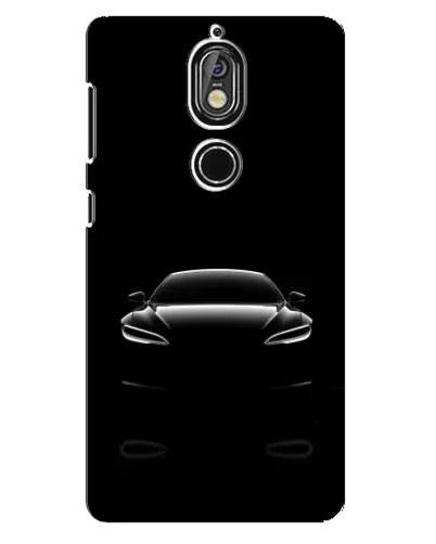 Чехол для Nokia 7 с картинкой «Силуэт Tesla Night»