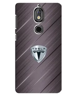Чехол для Nokia 7 с картинкой «Металлическая текстура Tesla»