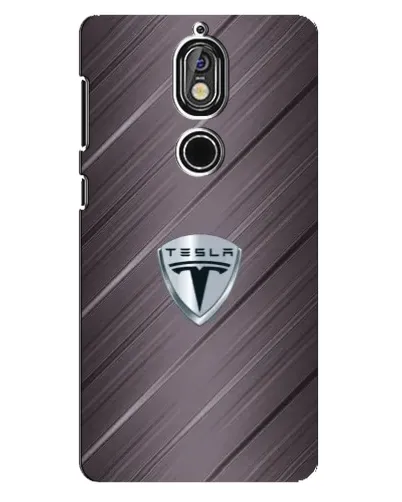 Чехол для Nokia 7 с картинкой «Металлическая текстура Tesla»