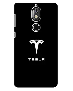 Чехол для Nokia 7 с картинкой «Tesla White Logo»