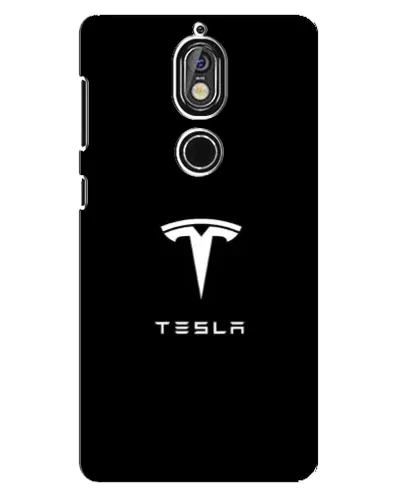 Чехол для Nokia 7 с картинкой «Tesla White Logo»