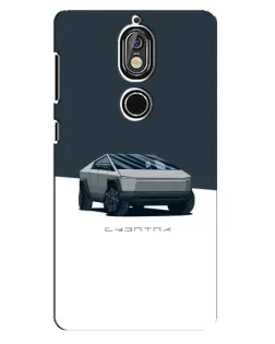 Чехол для Nokia 7 с картинкой «Серебристый Cybertruck Tesla»