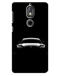 Чехол для Nokia 7 с картинкой «Фары Tesla Night»