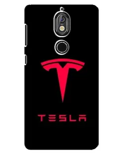 Чехол для Nokia 7 с картинкой «Tesla Red Logo»