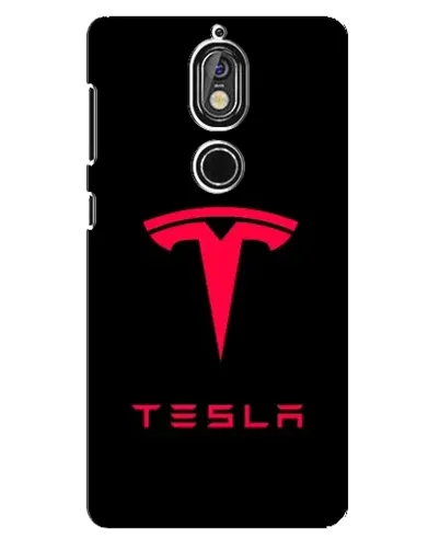Чехол для Nokia 7 с картинкой «Tesla Red Logo»