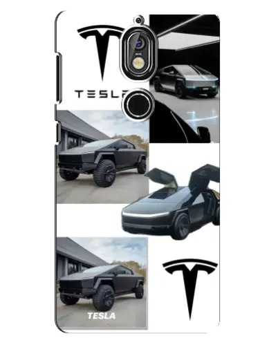 Чехол для Nokia 7 с картинкой «Коллаж Cybertruck Tesla»