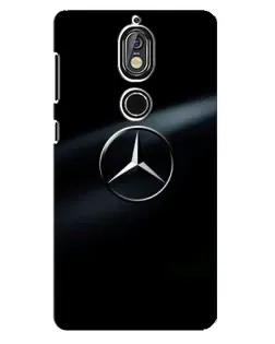 Чехол для Nokia 7 с картинкой «Mercedes на металле»