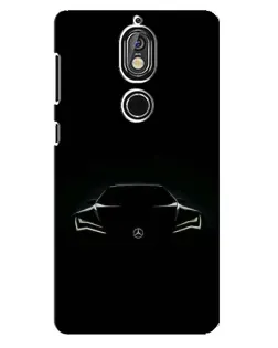 Чехол для Nokia 7 с картинкой «Mercedes — силуэт авто»