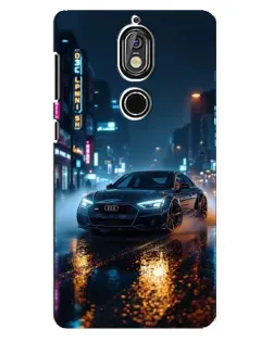 Чохол для Nokia 7 з картинкою «Нічне місто та Audi»
