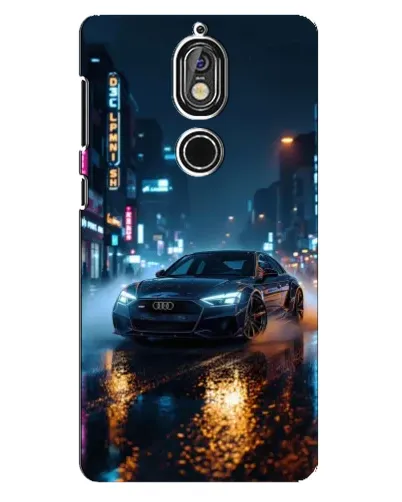 Чохол для Nokia 7 з картинкою «Нічне місто та Audi»