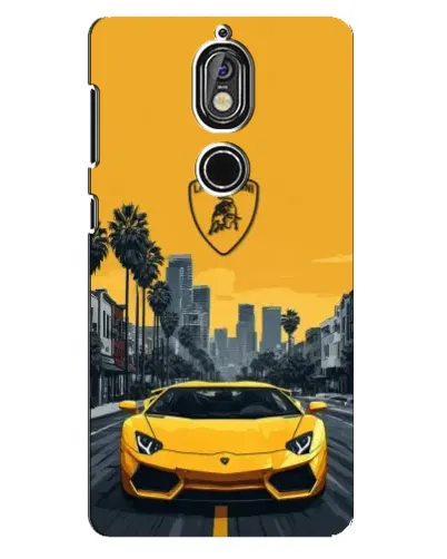 Чохол для Nokia 7 з картинкою «Жовтий Lamborghini місто» Чохол для Nokia 7 з картинкою «Жовтий Lamborghini місто»