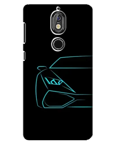 Чохол для Nokia 7 з картинкою «Блакитний силует Lamborghini» Чохол для Nokia 7 з картинкою «Блакитний силует Lamborghini»