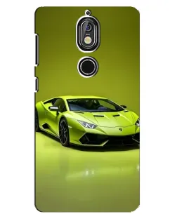 Чохол для Nokia 7 з картинкою «Салатовий Lamborghini Huracan»