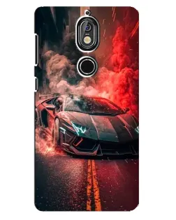 Чохол для Nokia 7 з картинкою «Lamborghini червоний дим»
