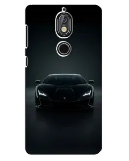 Чохол для Nokia 7 з картинкою «Чорний Lamborghini Aventador»
