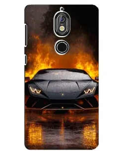 Чохол для Nokia 7 з картинкою «Lamborghini у вогні»