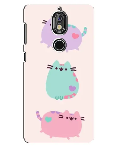 Чохол для Nokia 7 з картинкою «Pusheen тріо»