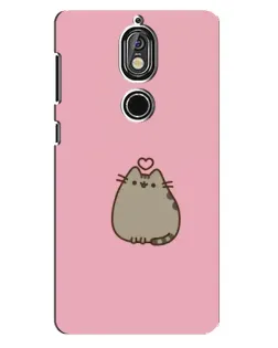 Чохол для Nokia 7 з картинкою «Pusheen серце»