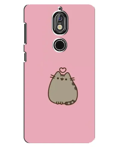 Чохол для Nokia 7 з картинкою «Pusheen серце»
