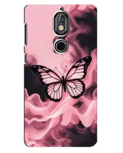 Чехол для Nokia 7 с картинкой «Бабочка в дыму»