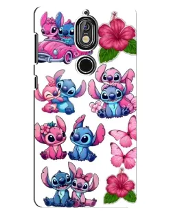Чехол для Nokia 7 с картинкой «Стикеры Stitch и Angel»