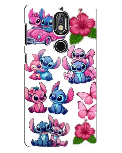 Чехол для Nokia 7 с картинкой «Стикеры Stitch и Angel»