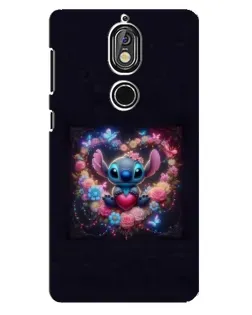 Чехол для Nokia 7 с картинкой «Stitch в цветах»